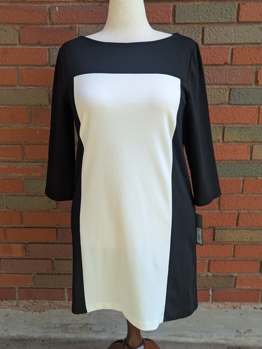 Apt 9 Black and White Colorblock Shift Dress